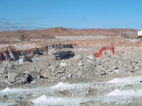 quarry, exploring mineral deposits.